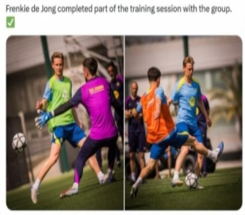有望復(fù)出！巴薩官方：德容今日完成部分合練