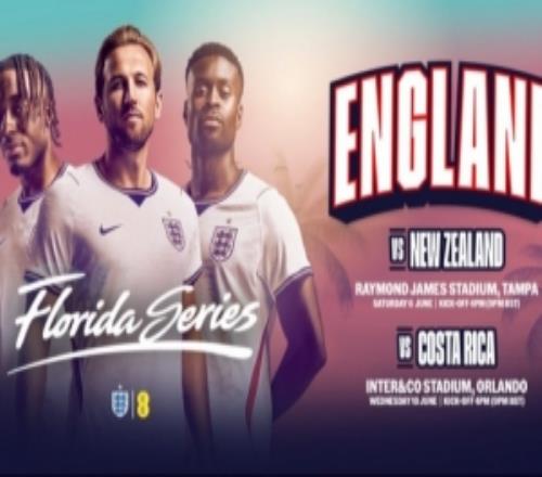 英格蘭6月友誼賽場(chǎng)地：在坦帕對(duì)陣新西蘭，在奧蘭多vs哥斯達(dá)黎加