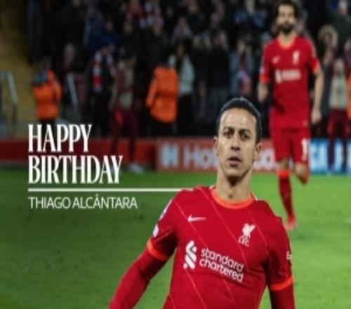 利物浦祝蒂亞戈35歲生日快樂，效力期間出戰98場3球6助