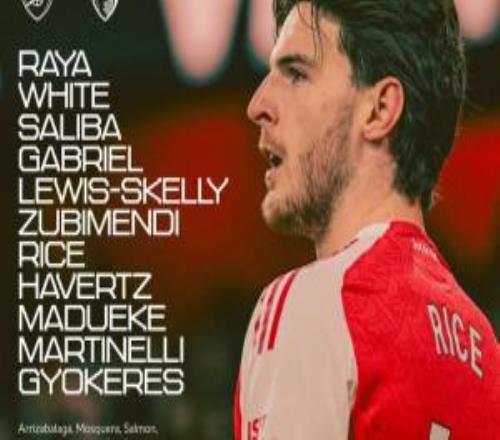 厄德高、薩卡均因傷缺陣，賴(lài)斯擔(dān)任阿森納vs伯恩茅斯隊(duì)長(zhǎng)