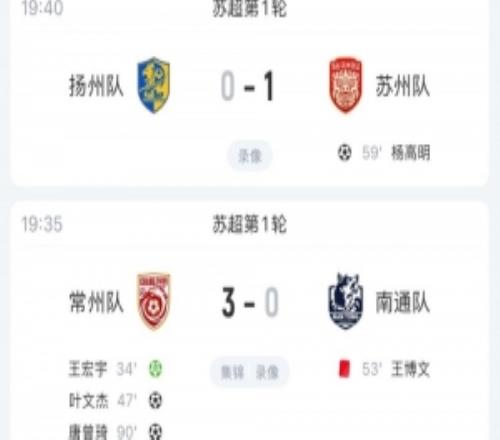 蘇超回歸！蘇超今日綜述：常州登頂南通墊底，無錫鹽城蘇州取勝