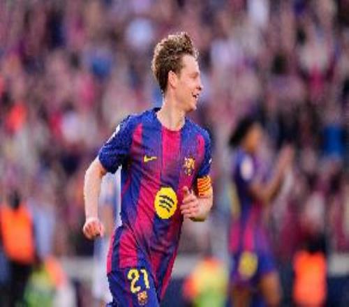 每體：德容可能帶傷首發(fā)出戰(zhàn)馬競，將與佩德里搭檔中場