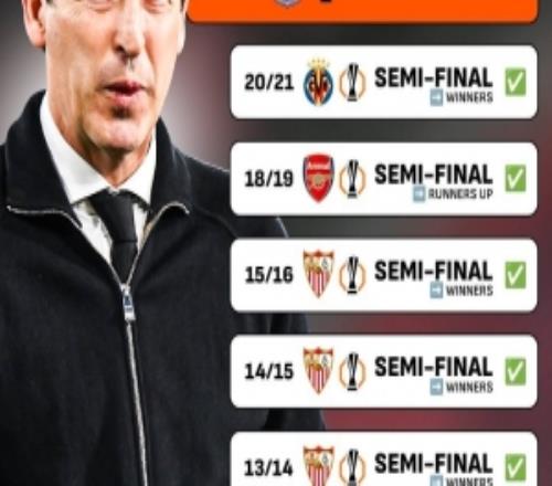 有望獲第5個歐聯(lián)杯冠軍！埃梅里執(zhí)教生涯已7次闖進半決賽