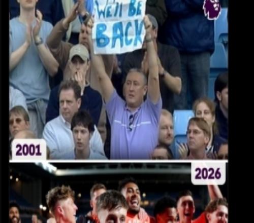 時(shí)隔25年！英超社媒曬2001年考文垂球迷標(biāo)語(yǔ)：我們會(huì)回來(lái)的