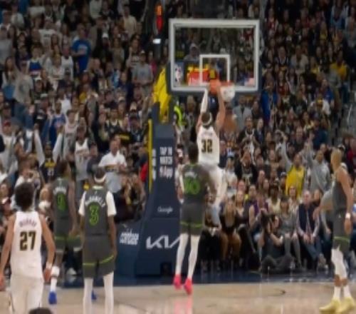 太著急回應(yīng)！戈登雙手霸氣補(bǔ)扣&戈貝爾也想補(bǔ)扣被吹進(jìn)攻干擾球