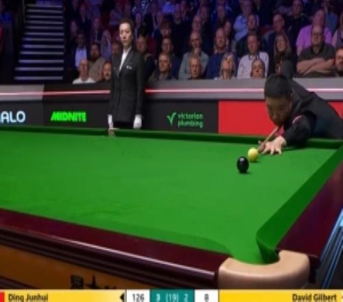 里程碑！丁俊暉打出自己在斯諾克世錦賽上的第100桿單桿破百