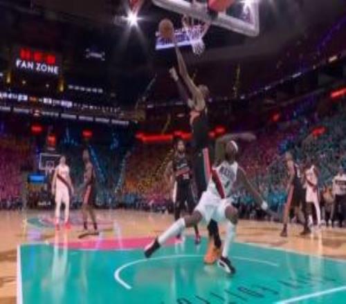 站帽來了格蘭特激情對抗文班后倒地文班原地長臂站帽