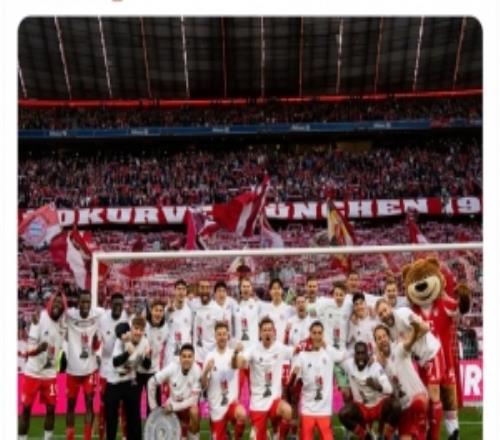 替補(bǔ)建功！凱恩賽后社媒曬拜仁全隊(duì)大合照紀(jì)念衛(wèi)冕：冠軍！