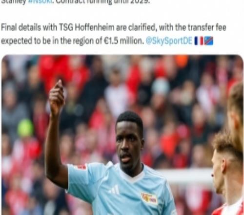 記者：柏林聯(lián)合將激活后衛(wèi)恩索基的買斷選項(xiàng)，轉(zhuǎn)會費(fèi)約150萬歐元