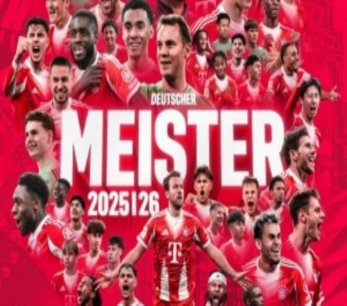 拜仁官推曬海報(bào)慶祝球隊(duì)提前奪得德甲冠軍，凱恩、諾伊爾C位