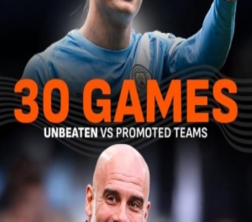 穩(wěn)??！曼城面對(duì)在英超面對(duì)升班馬已經(jīng)連續(xù)30場(chǎng)比賽不敗