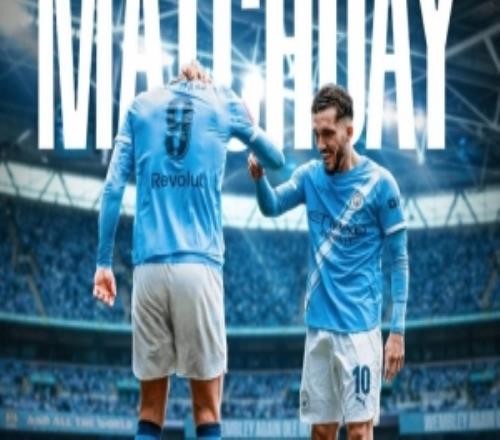 曼城發布足總杯半決賽對陣圣徒海報：哈蘭德、謝爾基慶祝