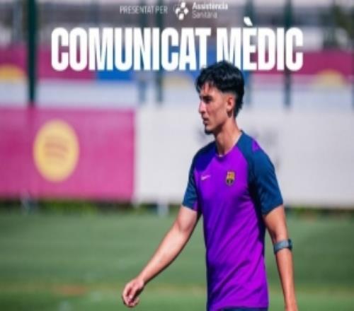 巴薩官方：B隊小將吉列費爾南德斯左腿股直肌受傷，缺陣45周
