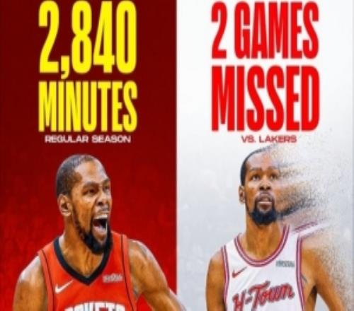 美媒：杜兰特常规赛出场时间第2难得保持健康季后赛却已缺席2场