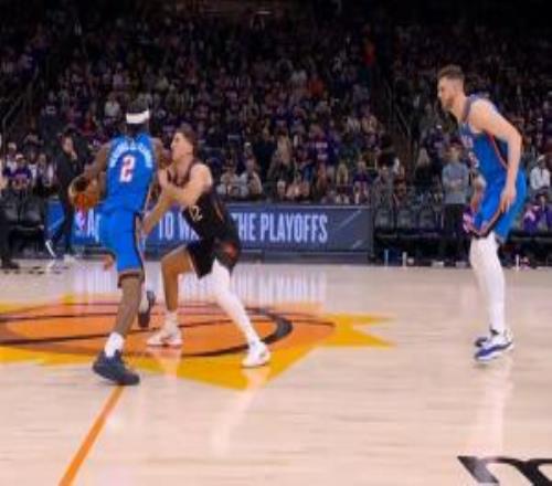 SGA輔助手開道肘到吉萊斯皮裁判吹防守犯規(guī)太陽挑戰(zhàn)并成功