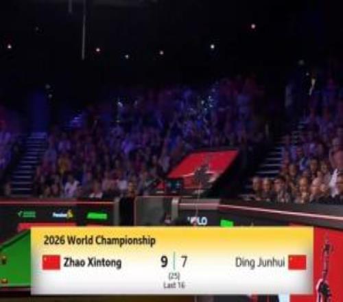 第二阶段：赵心童暂97领先丁俊晖，第三阶段4月26日17点开始