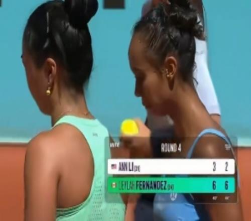 WTA1000馬德里站第四輪：費爾南德斯20擊敗31號種子李吉妮