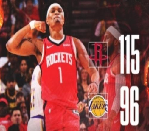 23分4板7助1斷！火箭官方發布贏球海報：阿門榮登封面