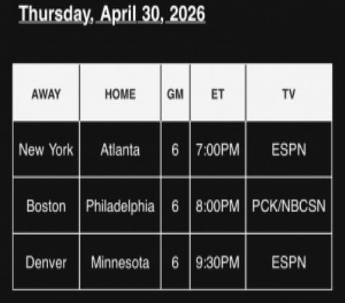 放假看球咯！5月1日三場(chǎng)G6時(shí)間出爐：9點(diǎn)30掘金vs森林狼