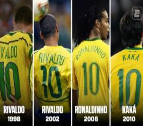今年會(huì)是巴西歷屆世界杯10號：內(nèi)馬爾連穿3屆，小羅、卡卡在列