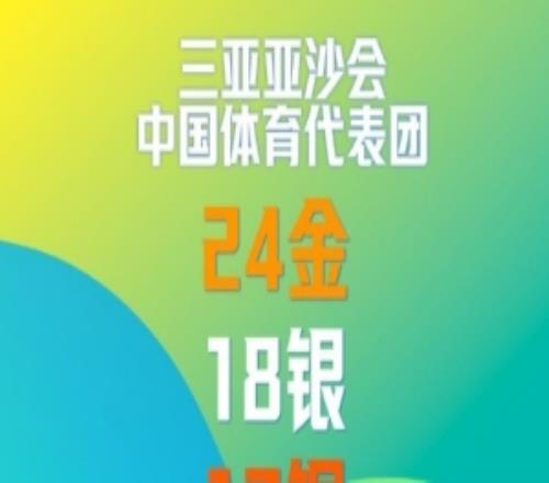 亞沙會中國體育代表團位居金牌榜首位，24金18銀13銅歷史最佳