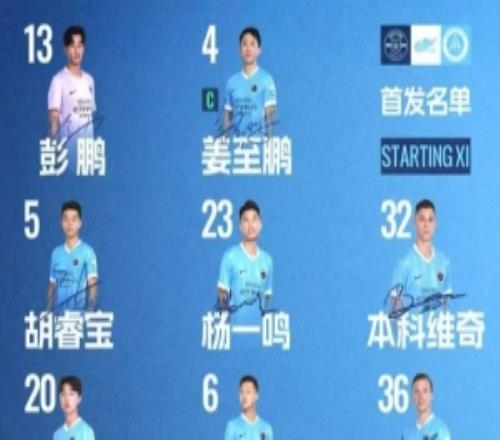 深圳新鵬城客戰(zhàn)浙江俱樂部綠城首發(fā)陣容出爐！