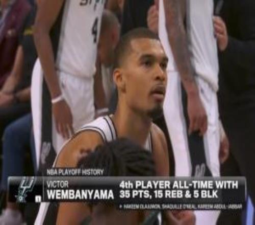 文班單場35+分15+板5+蓋帽！NBA歷史第4人！比肩大夢鯊魚天勾