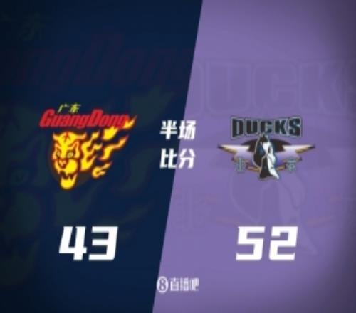 半场战报广东半场落后北京9分胡明轩12+2雷蒙10分周琦7分2帽