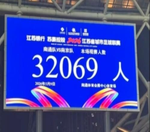 2026江蘇省城市足球聯(lián)賽現(xiàn)場觀眾統(tǒng)計(jì)第5周：場均29084人
