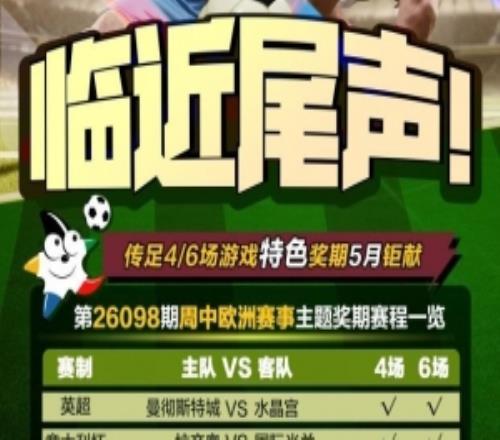 臨近尾聲！傳足特色獎期第26098期聚焦周中歐洲賽事