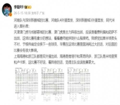 李璇：津門(mén)虎主力陣容出戰(zhàn)有拿分想法，海港vs浙江是海港勝算更大