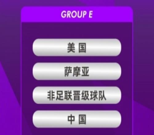 U17女足世界杯：中國與美國、薩摩亞和非足聯(lián)晉級球隊分在E組