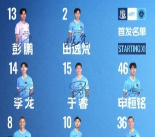 深圳新鵬城客戰(zhàn)上海申花首發(fā)陣容出爐！
