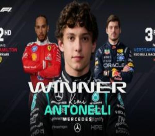 F1加拿大站：安東內(nèi)利四連勝拉塞爾退賽漢密爾頓第2維斯塔潘第3