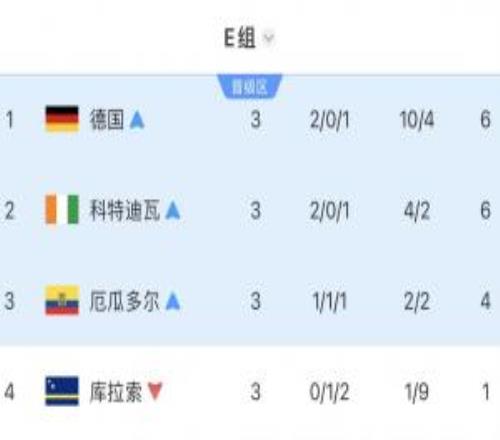 死亡之组X2!E组4队全出局:德国遭爆冷,科特迪瓦、厄瓜多尔输球