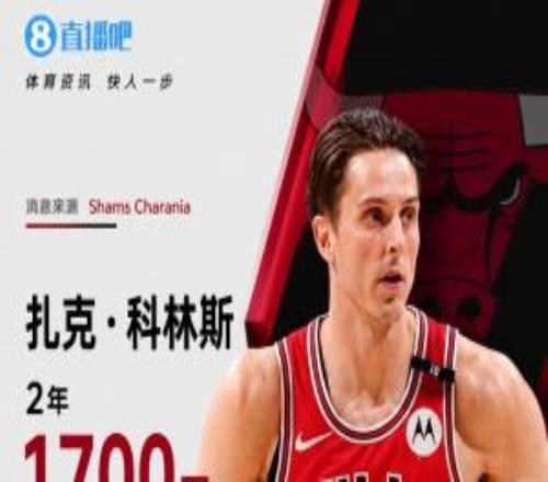 上賽季只打10場！Shams：扎克科林斯2年1700萬提前續約公牛