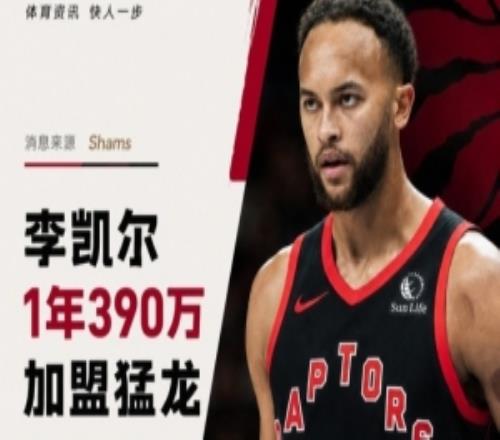 一年390萬(wàn)！NBA官網(wǎng)：猛龍已與前鋒李凱爾簽下一份合同！
