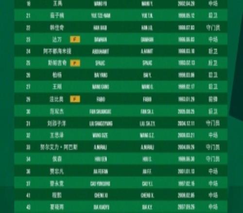 国安中超二转报名表:补报刘邵子洋、斯帕吉奇等人,撤销恩科洛洛