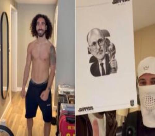 兑现承诺网传视频：库库雷利亚准备将主帅德拉富恩特的脸纹身上