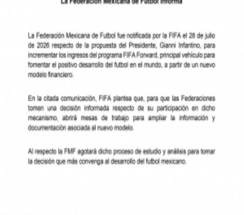 墨西哥足協(xié)聲明：收到FIFA的改革提案通知，將分析后再做出決定