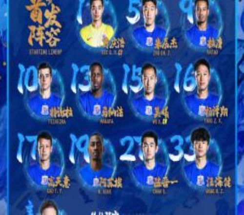 2026怡寶中超聯(lián)賽第21輪遼寧鐵人VS上海申花首發(fā)名單