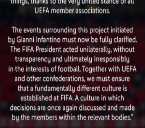 德足协主席：因凡蒂诺独断专行，必须确保FIFA塑造全新的组织文化