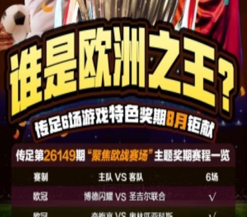 谁是欧洲之王传足特色奖期第26149期聚焦欧战赛场