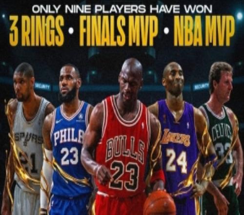 仅9人!NBA历史上拿到至少3冠+1MVP+1FMVP球员的超巨们!