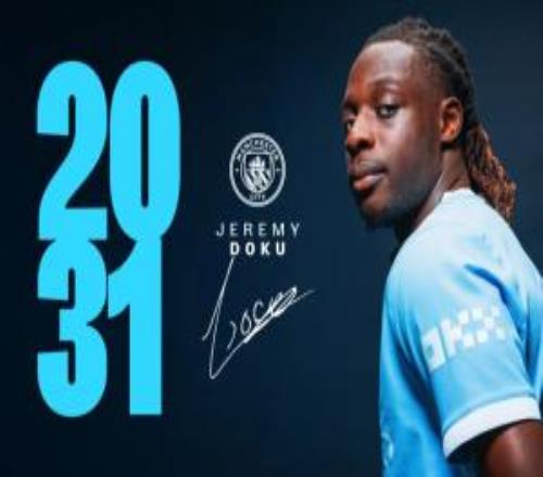 涨薪续约!官方:曼城与24岁比利时边锋多库续约至2031年
