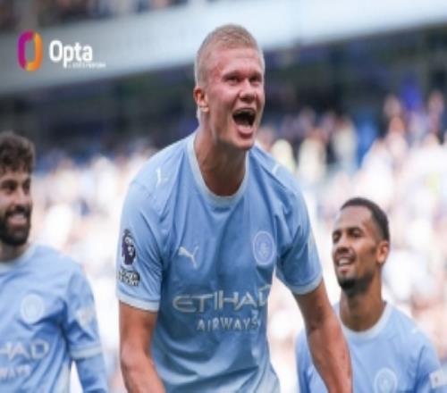 Opta:本场进球是哈兰德俱乐部一线顶级联赛各项赛事的第300球