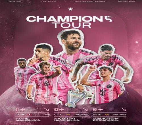 迈阿密季前巡回赛时间：1月24日vs利马联盟，2月7日vs巴塞罗那SC