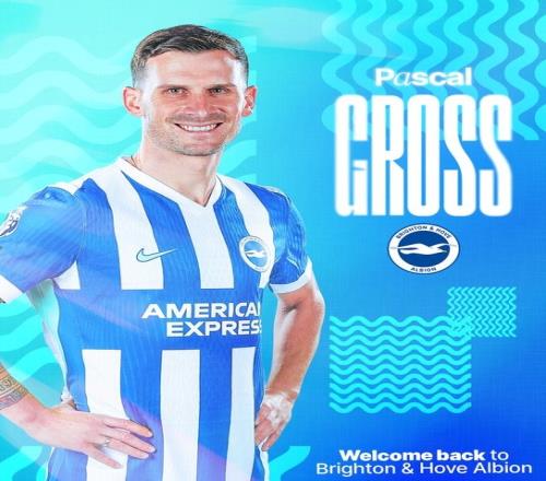 官方：布莱顿从多特签回34岁老将格罗斯据悉转会费200万欧