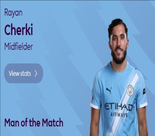 官方：谢尔基当选桑德兰00曼城的全场最佳球员