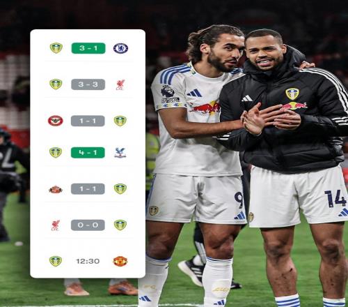 带刺白玫瑰！保级队利兹6轮不败抢10分，2平红军斩蓝军下轮打曼联